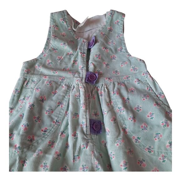 Adorable Kids Overalls - Mint Green Floral - Picture 3 of 6